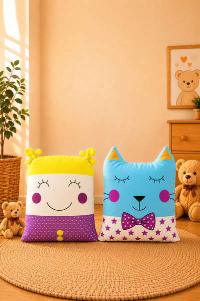 Paris Home Set de 2 perne decorative pentru camera copiilor, umplute, drăguțe...