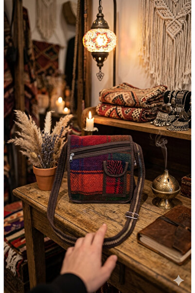 Bohemian Iran Işi El Yapımı Turuncu Günlük Bohem Postacı Kilim Çanta