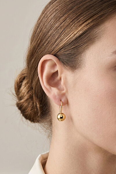 Bilezikci 14 Ayar Altın Klasik Sallantılı Top Küpe