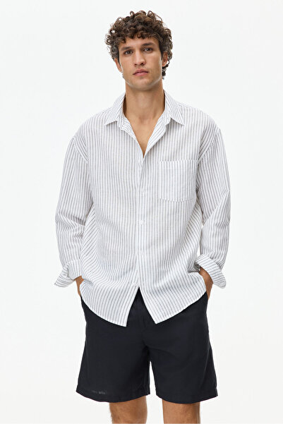 H&M Keten Karışımlı Şort Regular Fit