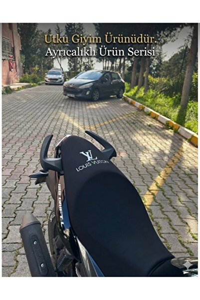 Utku Giyim MONDİAL DRİFT L UYUMLU LOGOLU SİYAH KOLTUK SELE KILIFI