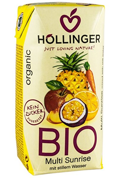 Hollinger Multi Sunrise Amestec de sucuri de fructe bio, 200ml