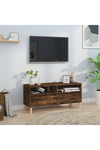 Concept Comodă TV, stejar fumuriu, 100x34,5x44,5 cm, lemn prelucrat