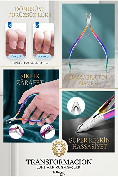 Transformacion Rainbow Profesyonel Tırnak Eti Pensi, Kobalt Çelik Manikür Pedikür Makası Solingen Profesyonel 718963