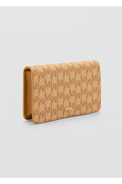 MANGO Woman Logo baskılı klapalı cüzdan