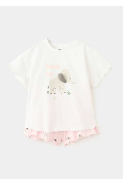 MANGO Baby Desenli şort pijama