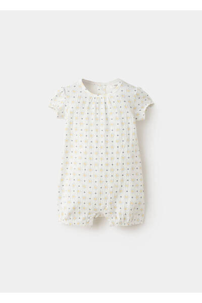 MANGO Baby Desenli pamuklu pijama