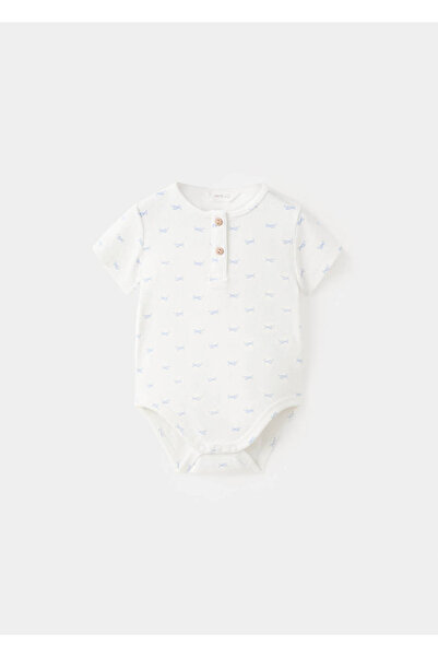 MANGO Baby Desenli pamuklu body