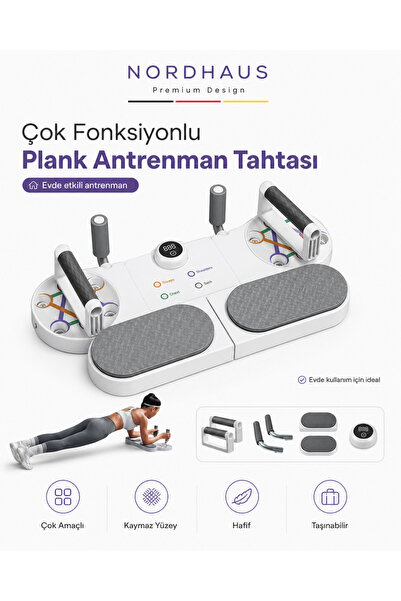 Nordhaus Egzersiz Şınav Tahtası Plank Pilates Tahtası Push Up Board, Tam Vücu...