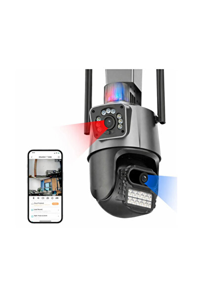BSG TECH Camera de supraveghere dubla WIFI BSG TECH, 8MP, exterior/interior, Ultra HD, 6MP, PTZ, CCTV, zoom 1
