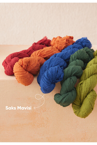 Freshscarfs Vual Crash Şal Saks Mavisi