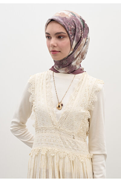 Freshscarfs Φουλάρι από βαμβάκι και βισκόζη με vintage σχέδιο τριαντάφυλλου