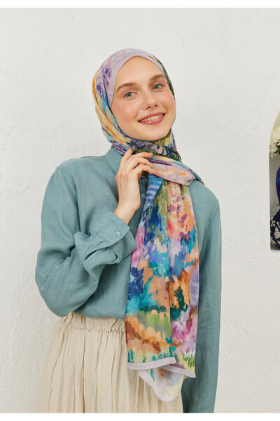 Freshscarfs Lavanta Esther Desen Rami Şal