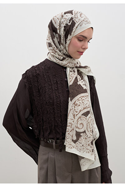 Freshscarfs Wild Paisley Desen Şal Çikolata Kahve