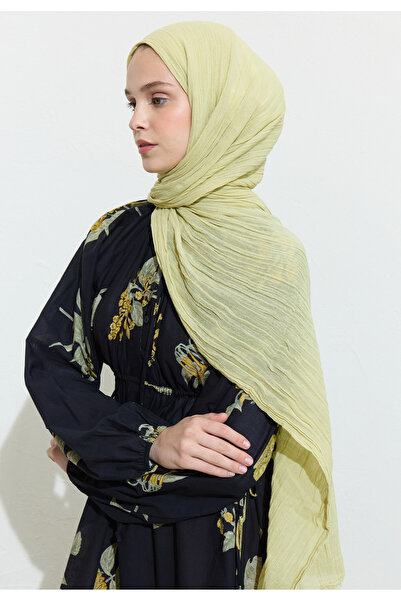 Freshscarfs Pamuklu Keten Şal Sage Butter