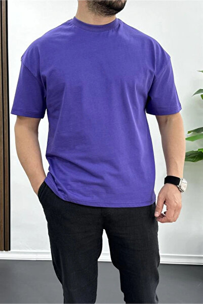 Edwox Tricou de bază supradimensionat pentru bărbați, 100% bumbac, respirabil...