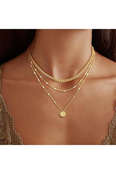 Arabest 14K Gold Plated Layering Necklace Set, Cuban Snake Paperclip Chains f...