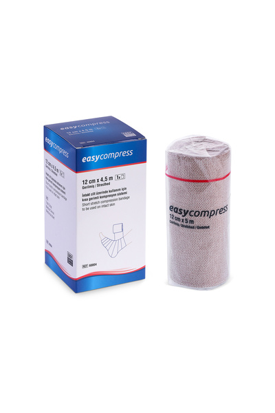 Easy Compress Kısa Germe Bandajı, Lenf Ödem Bandajı, Kompresyon Bandajı 12cmx...