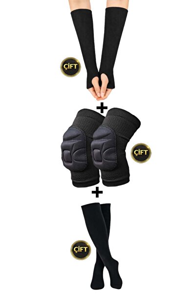 Liggo Adult and Child Volleyball Knee Pads Volleyball Arm Sleeves Volleyball Socks Set 6 Pieces