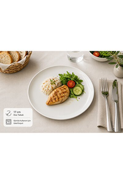 Bonna Porselen Gourmet Düz Porselen Tabak 17 cm