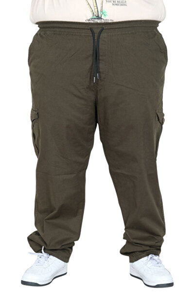 ModeXL Pantalone veće veličine, lanene kargo jogger hlače Milano 21912 kaki