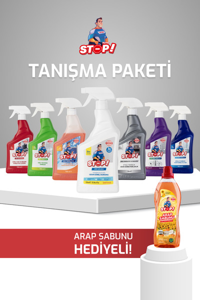 STOP Forte Tanışma Paketi Temizlik Seti 7’li + 1 L Arap Sabunu Hediyeli