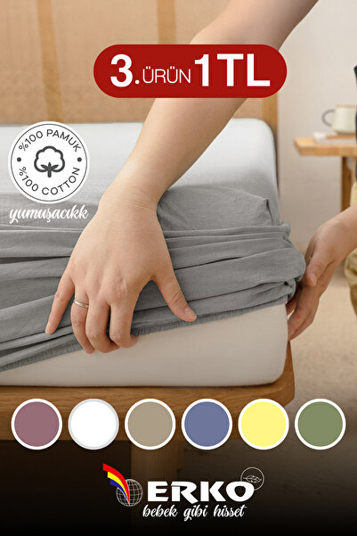 Erko Dört Mevsim 100% Cotton Combed Cotton Elastic Sheet Single Double King Size