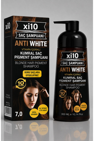 xi10 Beyaz Kapatıcı Şampuan Kumral 7.0 (Brown) Saç Beyaz Kapatan Şampuan (Bey...