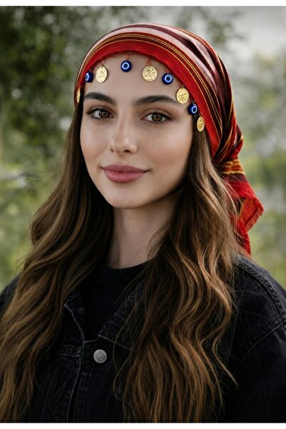 ASYA PAZARLAMA Karadeniz Bandana, Liralı Nazar Boncuklu Üçgen Keşan, Fular, Ş...