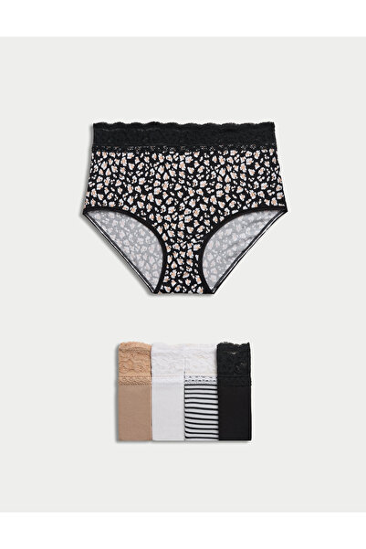 Marks & Spencer 5'li Dantel Detaylı Full Brief Külot Seti