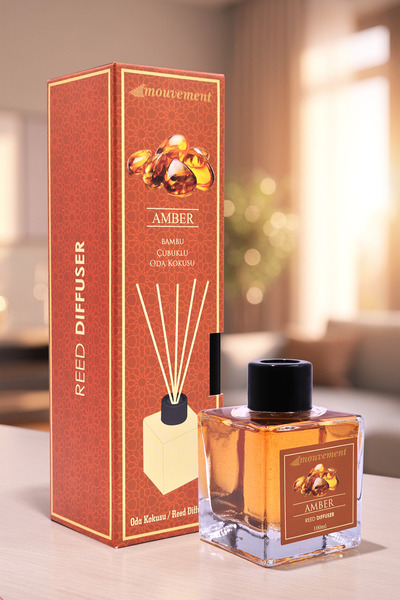 MOUVEMENT Amber Esintisi 100 ml Çubuklu Oda Kokusu Evinize Lüks ve Rahatlatıcı Bir Atmosfer Katın