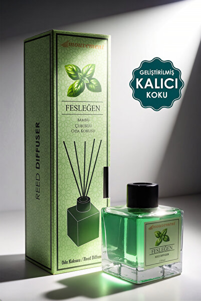 MOUVEMENT Taze Fesleğen 100 ml Bambu Çubuklu Oda Kokusu – Bitkisel ve Ferahla...
