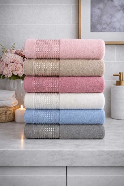 Mela Home Meltem 50*90 cm Σετ 6 πετσετών για χέρια και πρόσωπο - Προίκα - Δώρ...