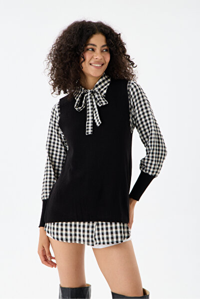 By Özge Ulaş Knitwear Sweater Shirt Combination Double Product