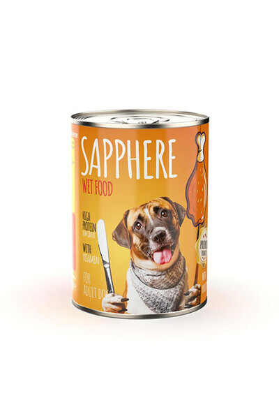 Sapphere Kümes Hayvanlı Yetişkin Köpek Konservesi 24 Adet 400 Gr