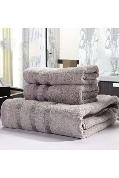 Arabest 3-Piece Bamboo Fiber Bath Towel Set, Soft & Absorbent 70x140cm + 2 Ha...