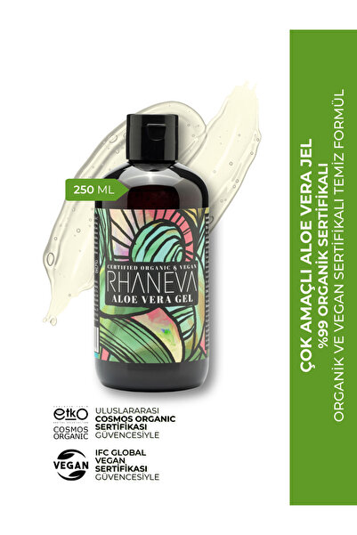 RHANEVA Çok Amaçlı Aloe Vera Jel, %99 Organik Sertifikalı, 250 ml