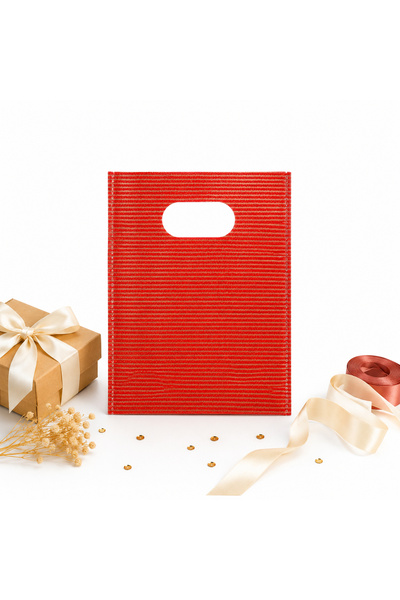 repro design 12x17 Cm Geantă roșie de lux pentru cadou pentru mână, pachet de 50