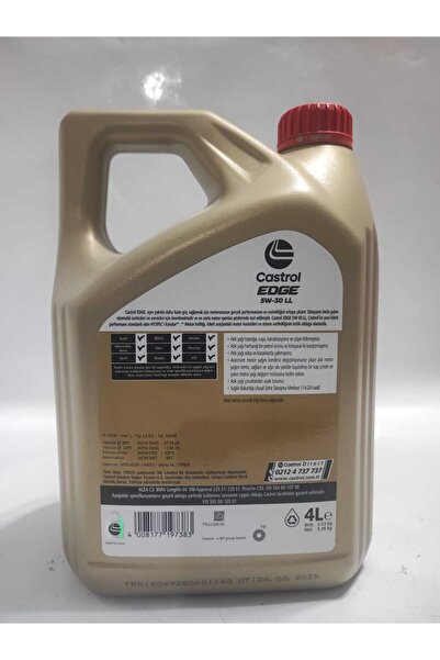 CASTROL Edge Titanıum Fst Benzin Dizel 5w-30 4lt Üt: 2024