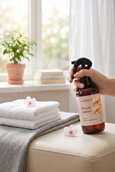 Marrien Woody Amber Oda Ve Çamaşır Spreyi 250 ml- Kalıcı ve Dekoratif Odunsu ...
