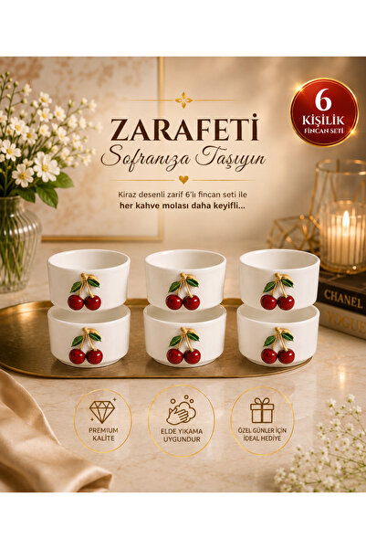 YzMarket وعاء صلصة الكرز البورسلين الأبيض المكون من 6 قطع، وعاء عرض صغير الحجم