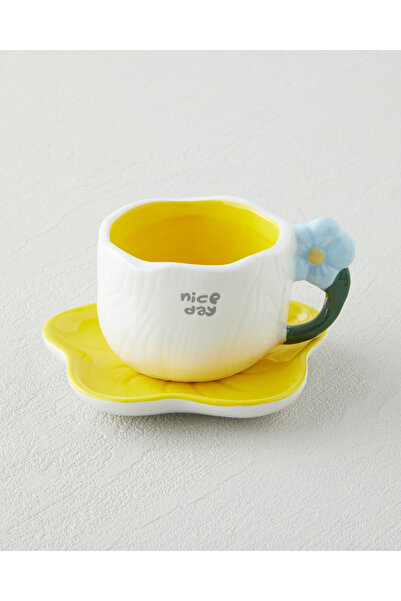 English Home Daylora Dolomite 4 Parça 2 Kişilik Kahve Fincan Takımı 100 ml Sarı - Mavi