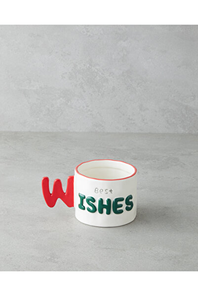 English Home Best Wishes Stoneware Kupa 400 ml Kırmızı - Yeşil