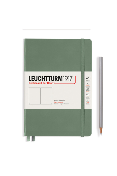 Leuchtturm Caiet A5 cu copertă rigidă din vellum, verde măsliniu