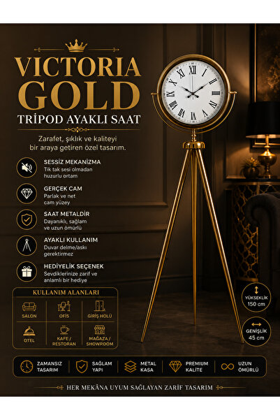 ZENTİME Victoria Gold Tripod Ayaklı Saat