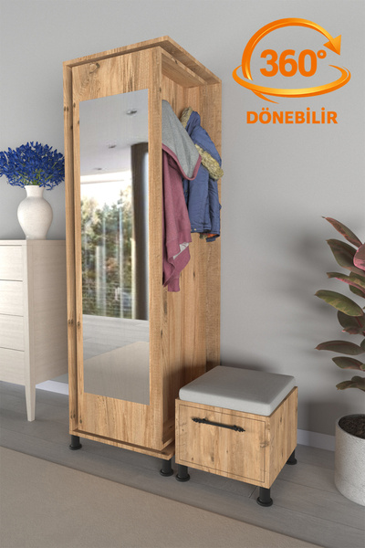 iyimi? Dönence Takım Modern Vestiyer Portmanto Aynalı Askılıklı Antre Dolabı