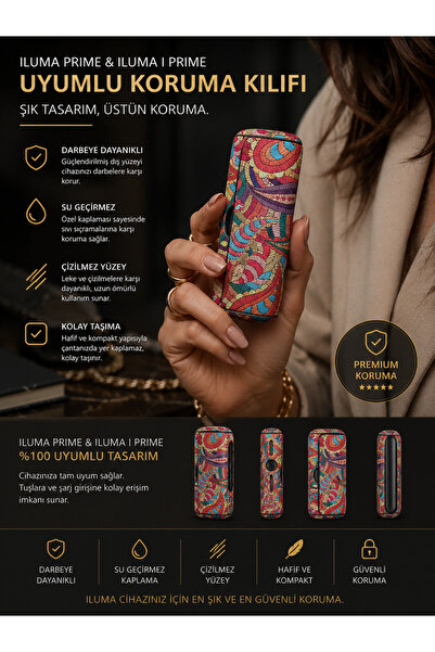 Zigver IQOS ılluma prime kılıf desenli mor (terrea ile çalışan cihaza uygundur)