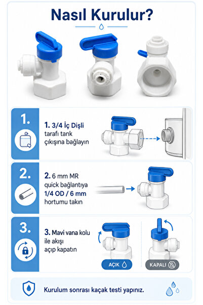 watalina 3-4 Diş X 6mm Tank Vanası