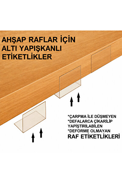 ETİKETLİK FİYATLIK حامل بطاقات RAF أمامي - حامل بطاقات لاصق من الأسفل مقاس 8x...