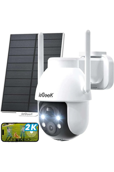 OEM Ηλιακή εξωτερική κάμερα WI-FI με μπαταρία ieGeek 2K 3MP HD 360° WLAN 2,4G...